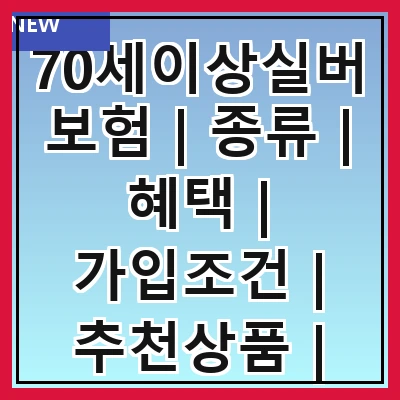 70세이상실버보험 | 종류 | 혜택 | 가입조건 | 추천상품 | 비교방법 | 주의사항 | 실속정보