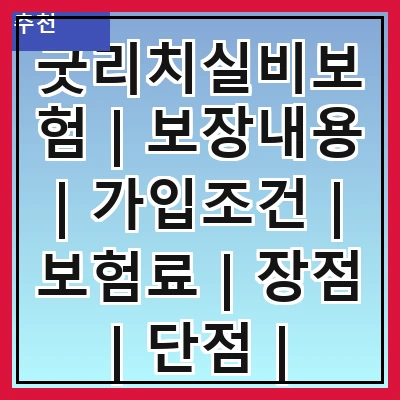 굿리치실비보험 | 보장내용 | 가입조건 | 보험료 | 장점 | 단점 | 비교분석 | 후기