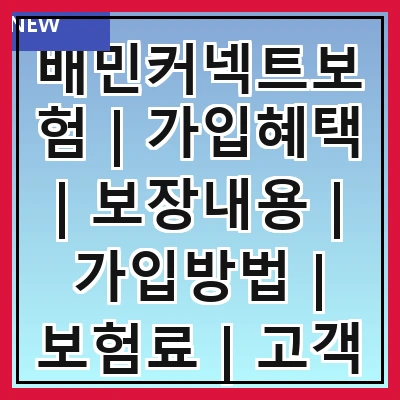 배민커넥트보험 | 가입혜택 | 보장내용 | 가입방법 | 보험료 | 고객 후기 | 자주 묻는 질문