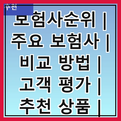 보험사순위 | 주요 보험사 | 비교 방법 | 고객 평가 | 추천 상품 | 최신 동향 | 가입 팁 | FAQ