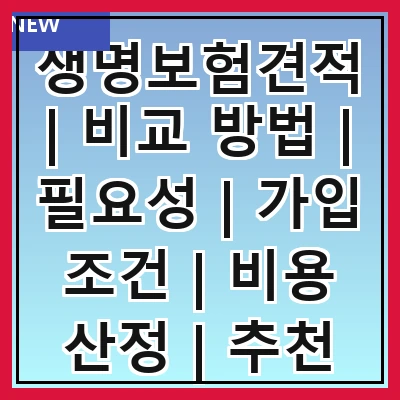 생명보험견적 | 비교 방법 | 필요성 | 가입 조건 | 비용 산정 | 추천 상품 | 주의 사항 | 가입 절차