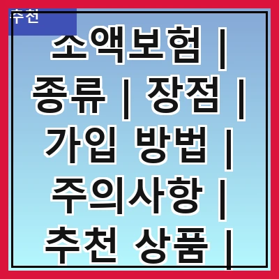 소액보험 | 종류 | 장점 | 가입 방법 | 주의사항 | 추천 상품 | 비교 사이트 | 실속 팁 | 고객 후기
