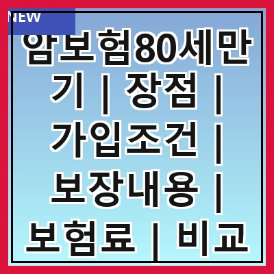 암보험80세만기 | 장점 | 가입조건 | 보장내용 | 보험료 | 비교 | 추천상품 | 주의사항